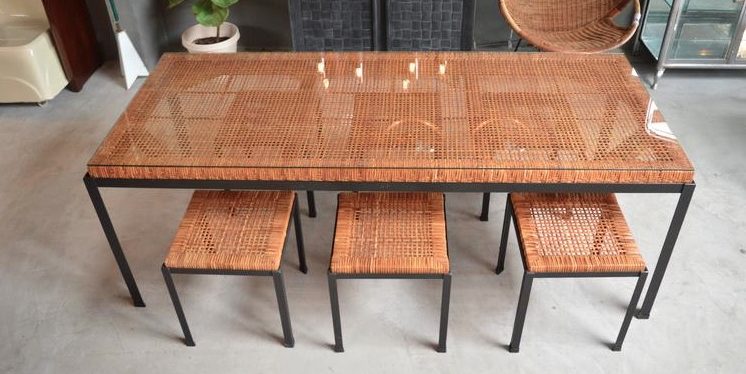 Mid century patio online dining set